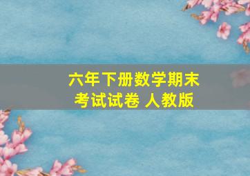 六年下册数学期末考试试卷 人教版